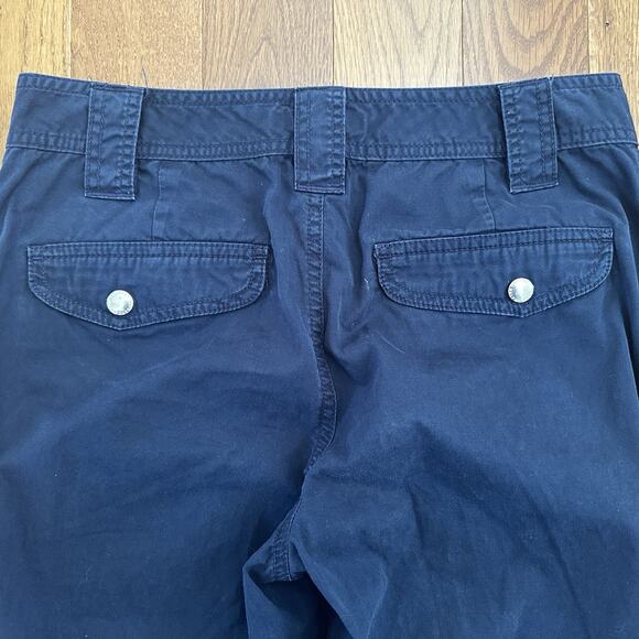 LAUREN RALPH LAUREN Capri Pants Size 4 Navy Blue Silver Buttons Y2K - Picture 4 of 6